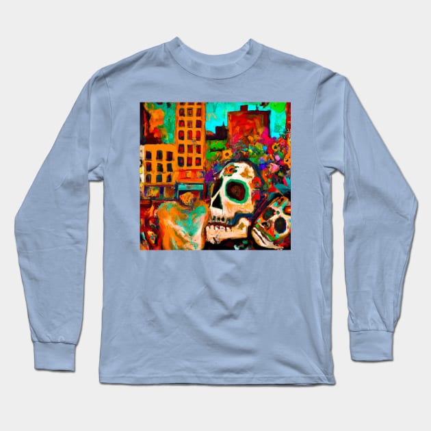 DAY OF THE DEAD SUGARSKULL4 Long Sleeve T-Shirt by Art Unplugged